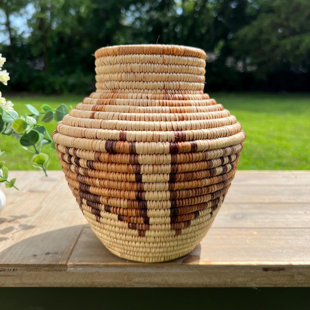 Vintage Coiled Hand-Woven Vase